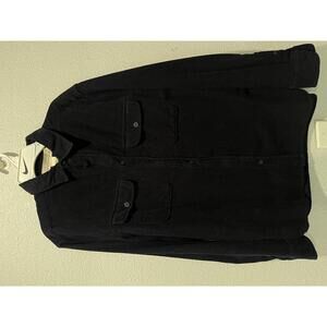 Navy H&M Corduroy Button-Up Shirt, Size S